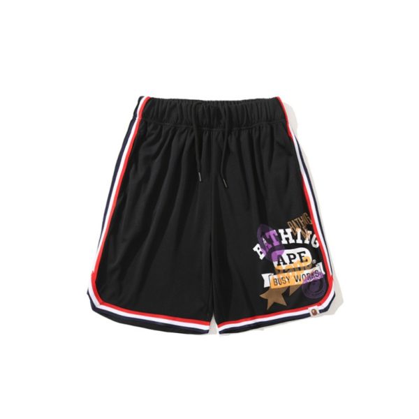 d107810_15527-1.jpg Shorts BAPE Busy Works Striped Trim Black BP028 - Image 1
