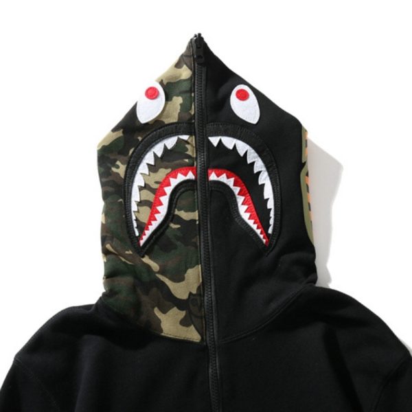 Hoodie BAPE Shark Camo OVO Black BP042 - Image 9