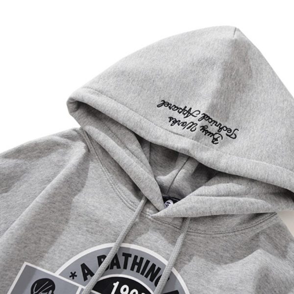 Hoodie BAPE Busy Works Logo Grey BP044 - Image 4