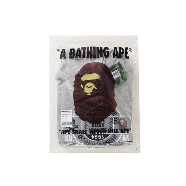 Hoodie BAPE Busy Works Logo Grey BP044 - Image 10
