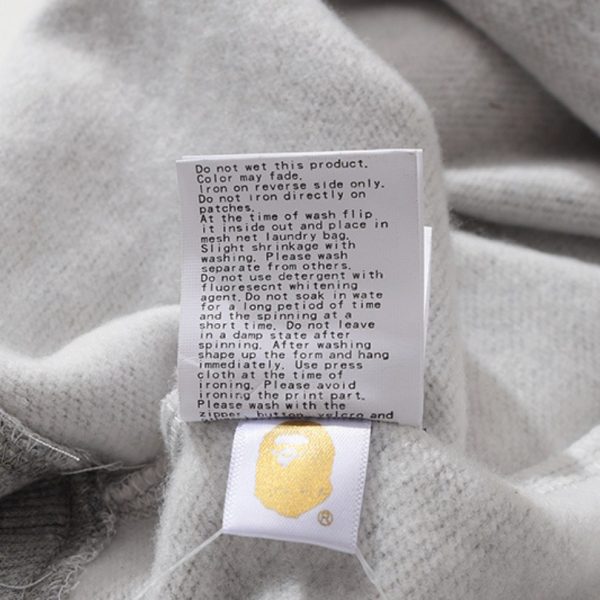 Hoodie BAPE Busy Works Logo Grey BP044 - Image 11