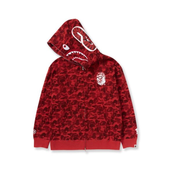 Hoodie BAPE Shark Camo Red BP048 - Image 6