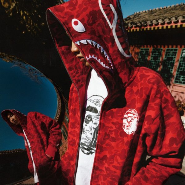 Hoodie BAPE Shark Camo Red BP048 - Image 9