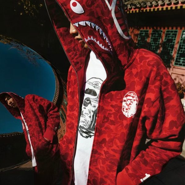 Hoodie BAPE Shark Camo Red BP048 - Image 10