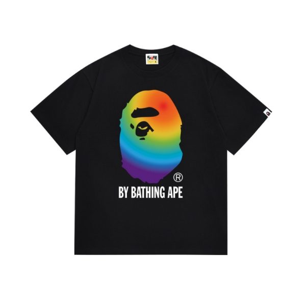 d108193_20217-1.jpg T-shirt BAPE Rainbow Ape Head Black BP049 - Image 1