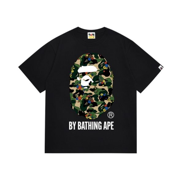 d108199_20054-1.jpg T-shirt BAPE Camo Flower Ape Head Black BP050 - Image 1