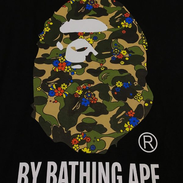 T-shirt BAPE Camo Flower Ape Head Black BP050 - Image 2