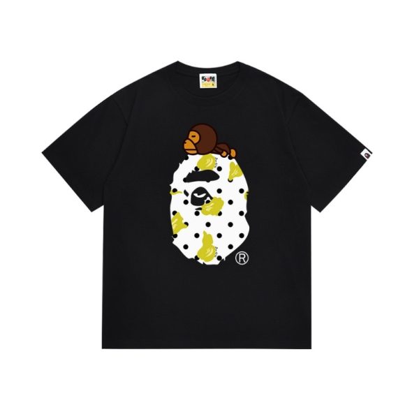 d108244_20011-1.jpg T-shirt BAPE Baby Milo Banana Ape Head Black BP051 - Image 1