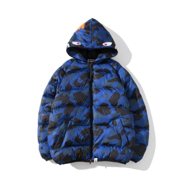 d108582_8161-1.jpg Jacket Puffer BAPE Shark Camo Full-Zip Blue BP080 - Image 1