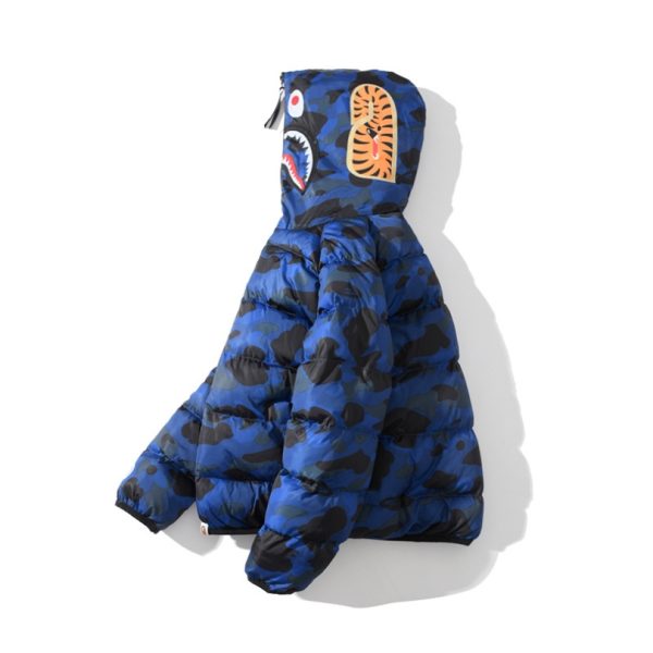 Jacket Puffer BAPE Shark Camo Full-Zip Blue BP080 - Image 3