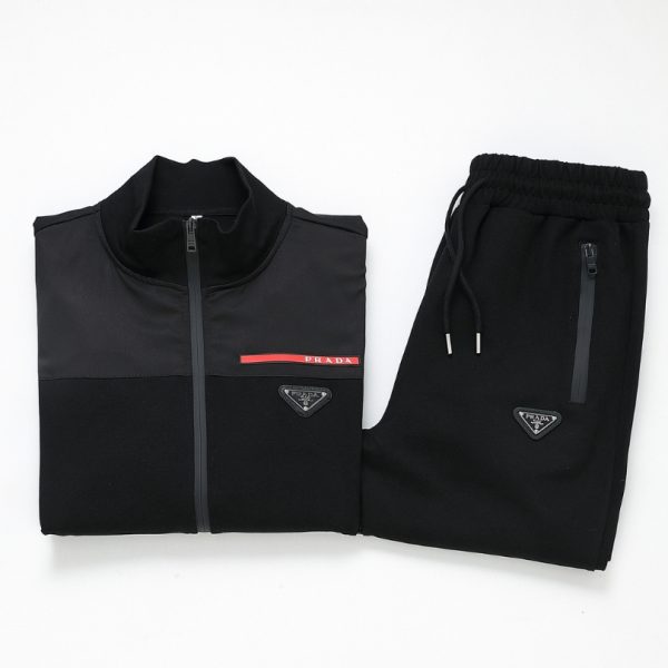 Tracksuit Prada Black Full-Zip Casual Set PD001 - Image 3