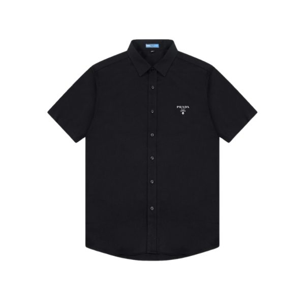 d108628_15227-1.jpg Shirt Prada Logo Short Sleeve Black PD002 - Image 1