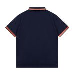 Polo Shirt Prada Logo Stripe Navy PD004 - Image 2