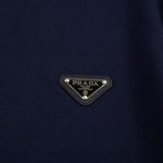 Polo Shirt Prada Logo Stripe Navy PD004 - Image 3