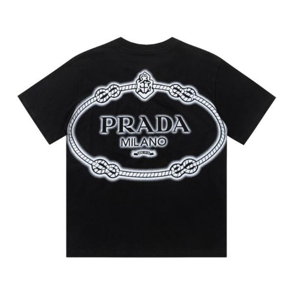 d108695_24019-1.jpg T-shirt Prada Milano Rope Logo Black PD007 - Image 1