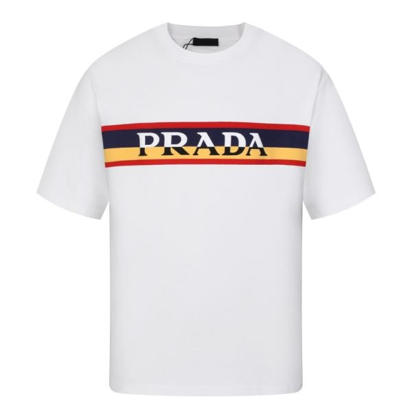 d108702_24059-1.jpg T-shirt Prada Stripe Logo White PD008 - Image 1