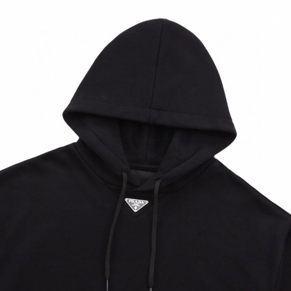 Hoodie Prada Milano Logo Black PD009 - Image 4