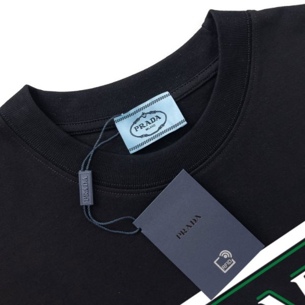 T-shirt Prada Milano Triangle Logo Black PD020 - Image 8