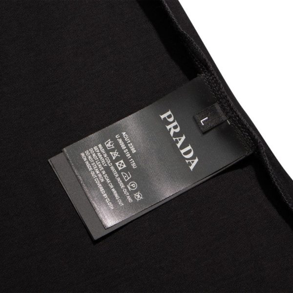 T-shirt Prada Milano Triangle Logo Black PD020 - Image 9