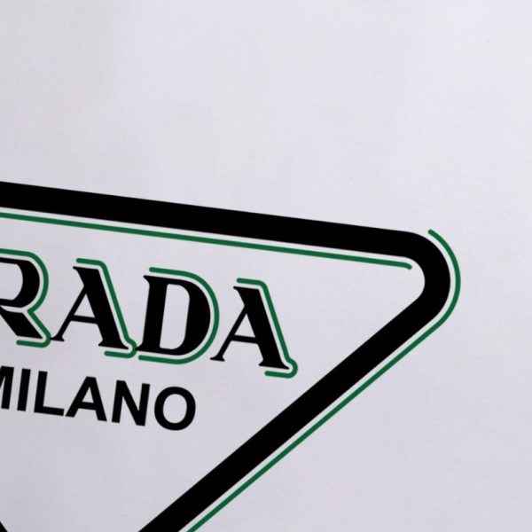 T-shirt Prada Milano Triangle Logo White PD021 - Image 3