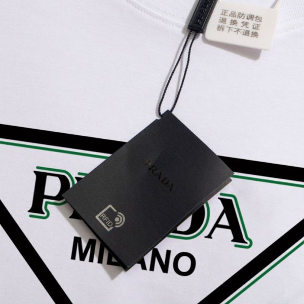 T-shirt Prada Milano Triangle Logo White PD021 - Image 8