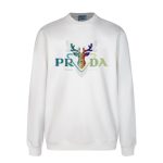 Sweatshirt Prada Deer Embroidery White PD023