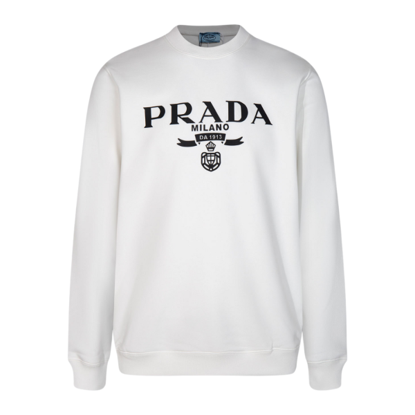 d109000_19126-1.png Sweatshirt Prada Milano White Crewneck PD027 - Image 1