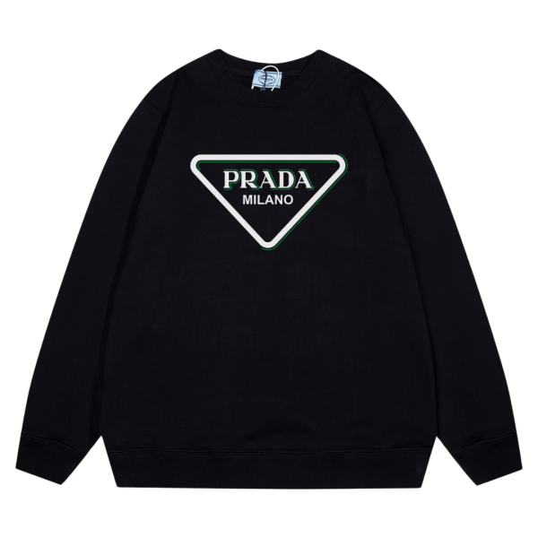 d109009_19116-1.png Sweatshirt Prada Milano Triangle Logo Black PD028 - Image 1