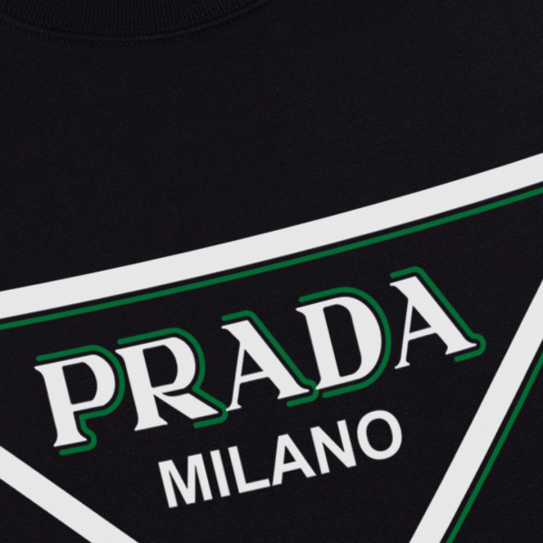 Sweatshirt Prada Milano Triangle Logo Black PD028 - Image 3