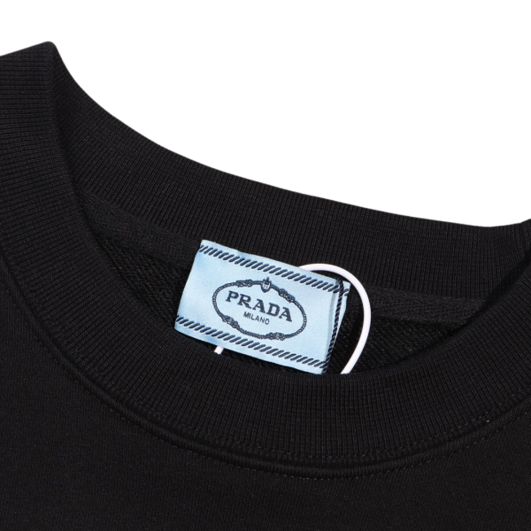 Sweatshirt Prada Milano Triangle Logo Black PD028 - Image 7