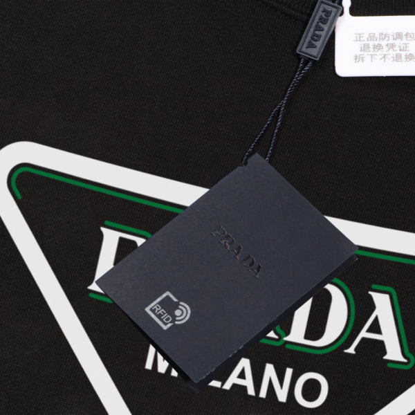 Sweatshirt Prada Milano Triangle Logo Black PD028 - Image 8