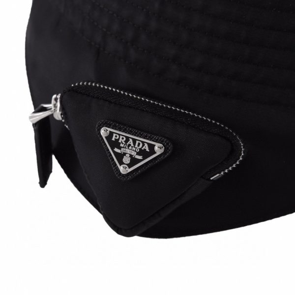 Bucket Hat Prada Black Nylon Pouch Strap PD030 - Image 3