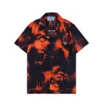 Shirt Prada Orange Black Graphic Print PD031