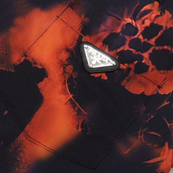 Shirt Prada Orange Black Graphic Print PD031 - Image 3