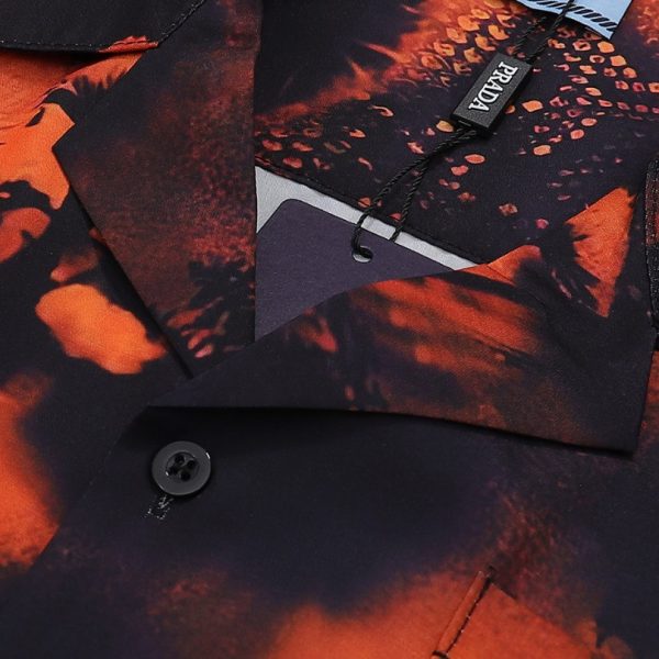 Shirt Prada Orange Black Graphic Print PD031 - Image 10