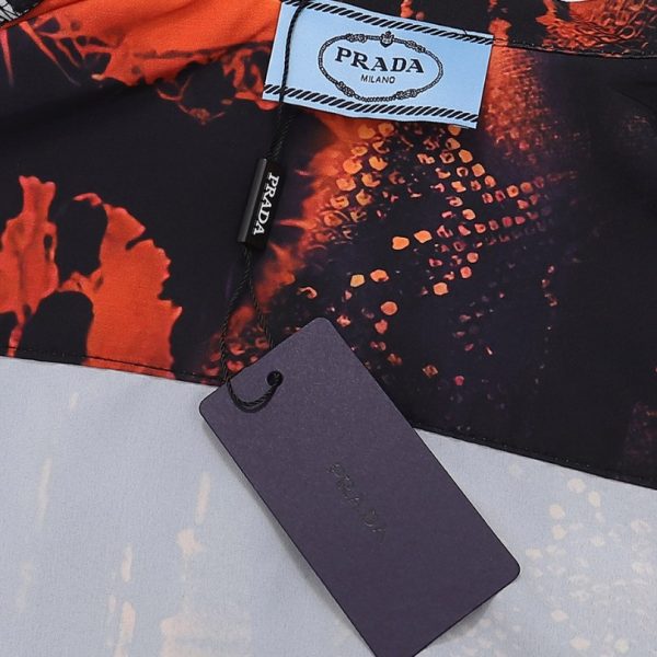 Shirt Prada Orange Black Graphic Print PD031 - Image 11