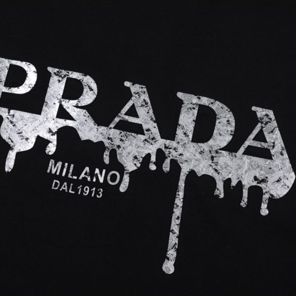 T-shirt Prada Milano Black Drip Logo PD035 - Image 3