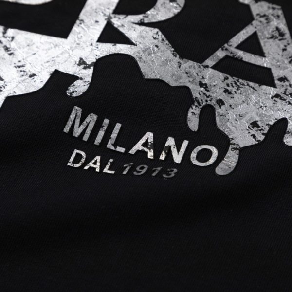 T-shirt Prada Milano Black Drip Logo PD035 - Image 4