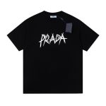 T-shirt Prada Black Graphic Logo PD038