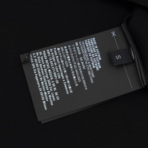 T-shirt Prada Black Graphic Logo PD038 - Image 7