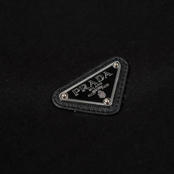 Sweatshirt Prada Black Logo Crewneck PD045 - Image 3