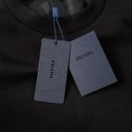 Sweatshirt Prada Black Logo Crewneck PD045 - Image 7