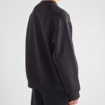 Sweatshirt Prada Black Logo Crewneck PD045 - Image 12