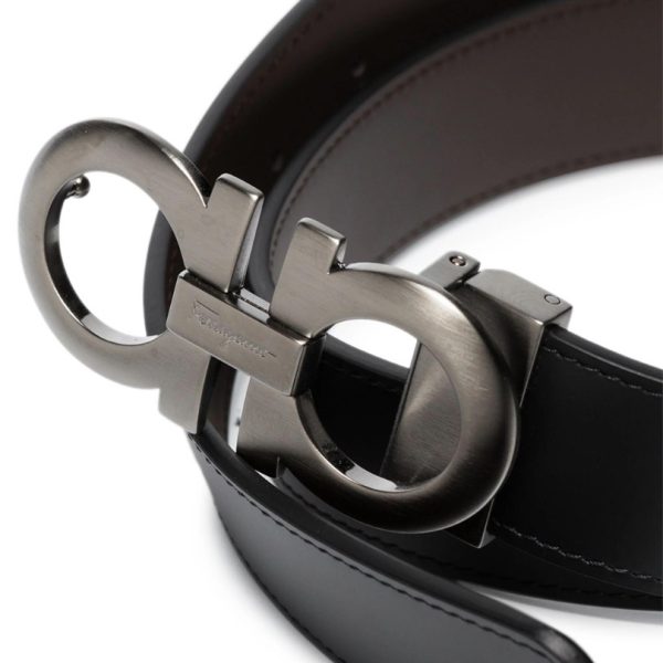 Belt Ferragamo Black Gancini Buckle FG001 - Image 2
