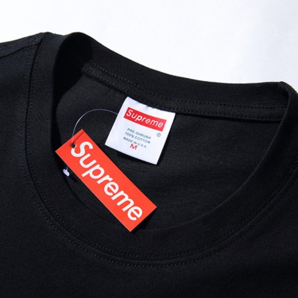 T-shirt Supreme Red Logo Black SP014 - Image 6