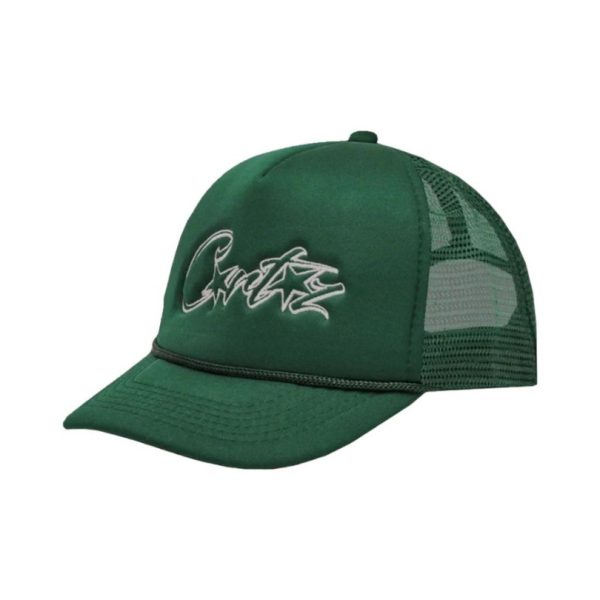 d109684_3346-1.jpg Cap Cortez Signature Logo Mesh Green Hat CZ001 - Image 1