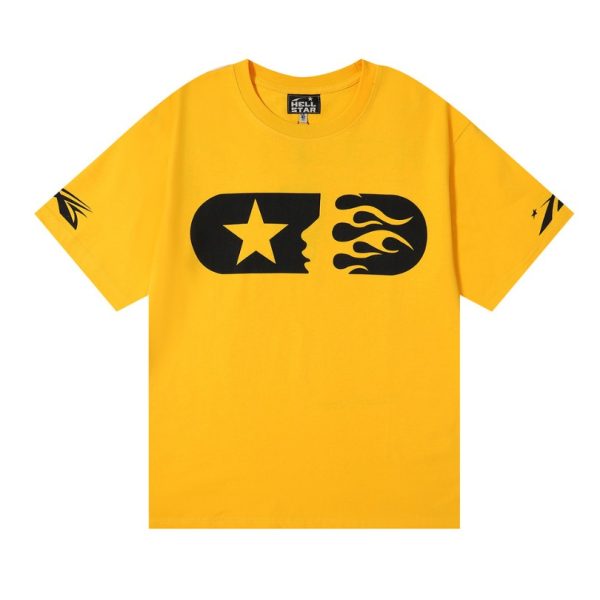 d109748_22248-1.jpg T-shirt Hellstar Sports Flame Yellow Graphic HS002 - Image 1