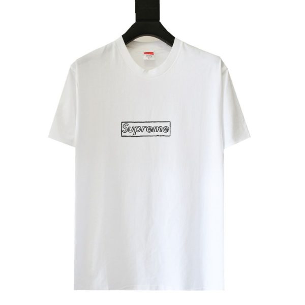 d109826_24240-1.jpg T-shirt Supreme Box Logo Outline White SP026 - Image 1