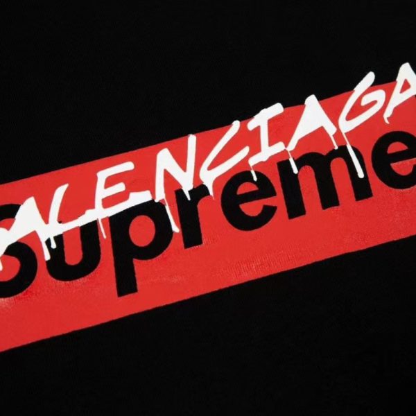 T-shirt Balenciaga x Supreme Collab Black SP029 - Image 3