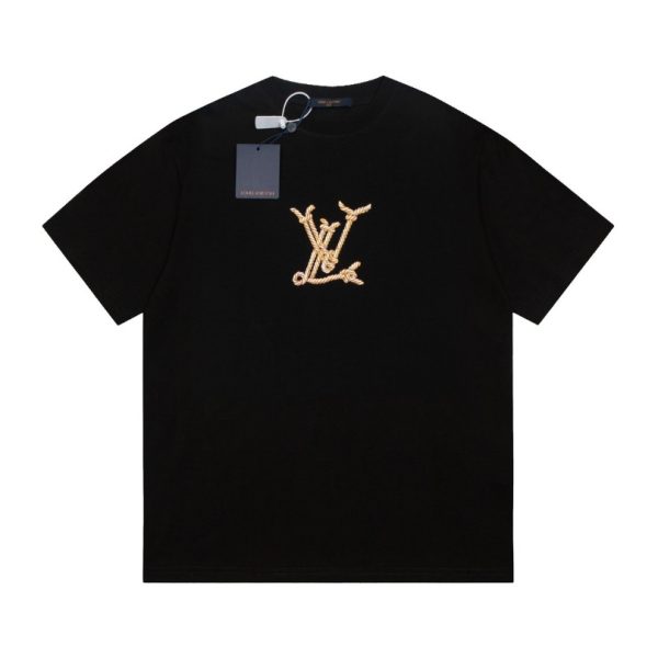 d110059_22962-1.jpg T-shirt Louis Vuitton Rope Logo Black LV026 - Image 1